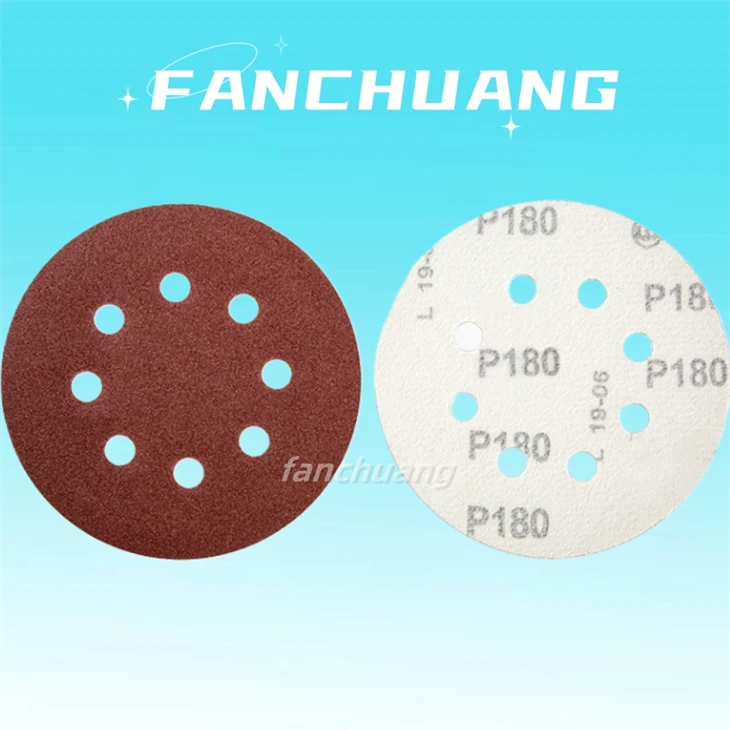 8holes Round Sandpaper Grit Self-adhesive Sand Paper