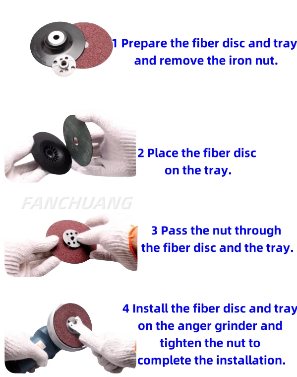 installation of fiber disc installation of fiber disc